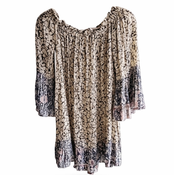 J Gee Tops - J Gee Boho Off The Shoulder Blouse Bell Sleeve Floral Paisly Phesant Sz.S Chic